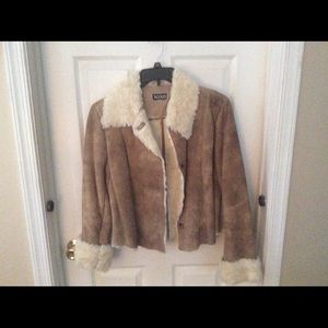 XOXO LEATHER JACKET WITH FAUX FUR ON THE INSIDE